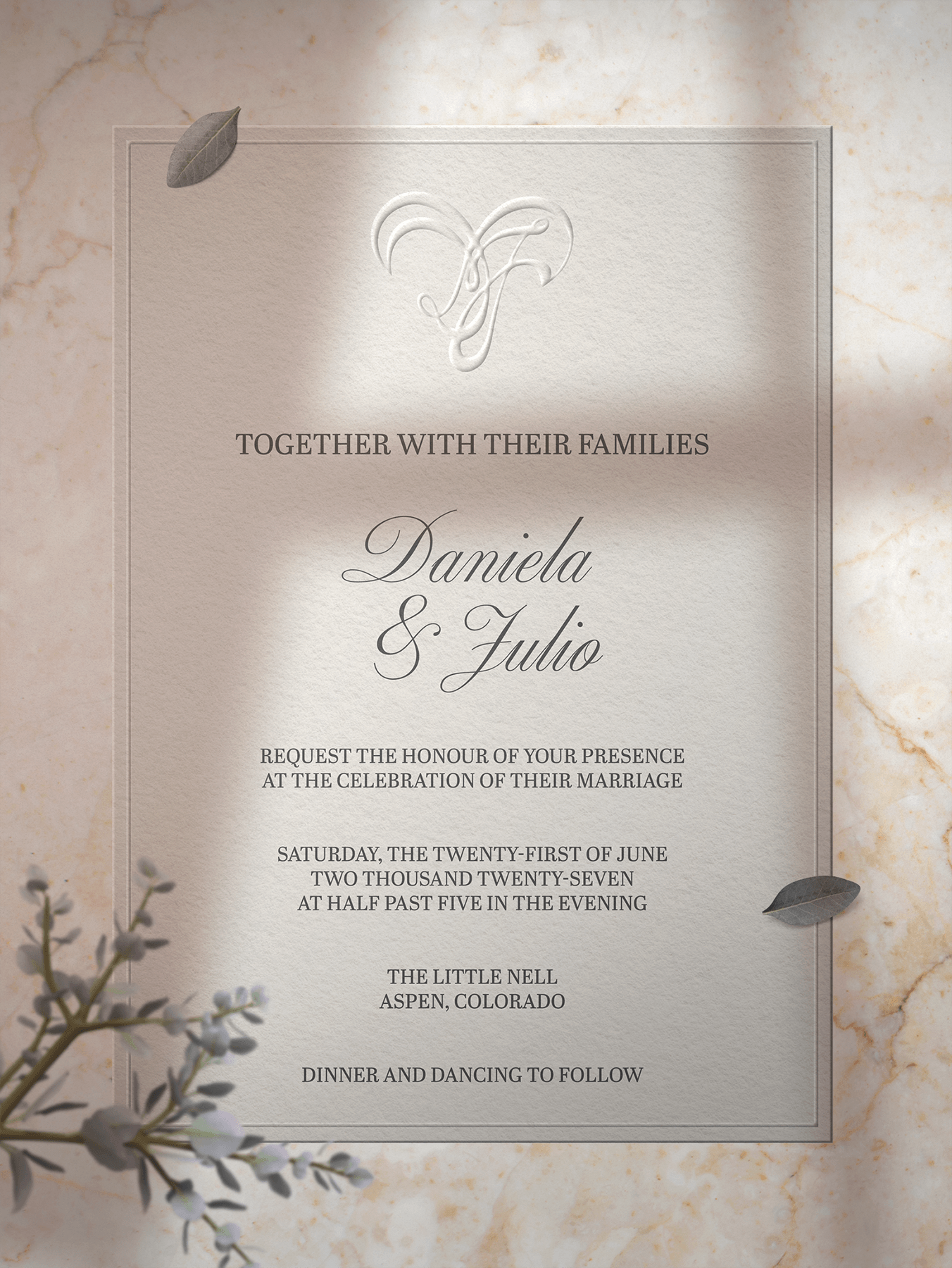 monogram wedding