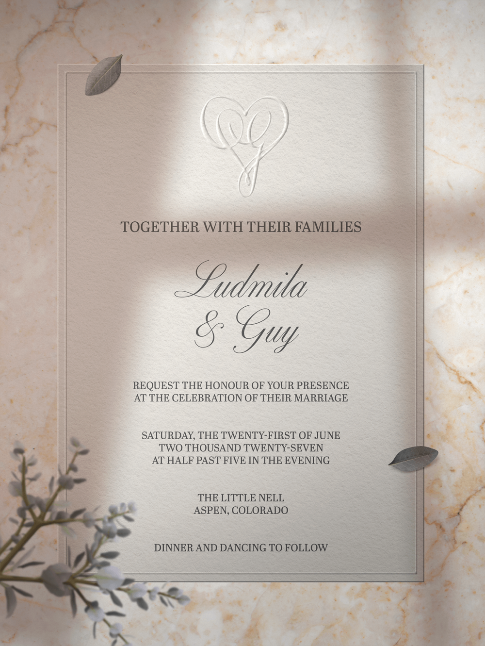 monogram wedding